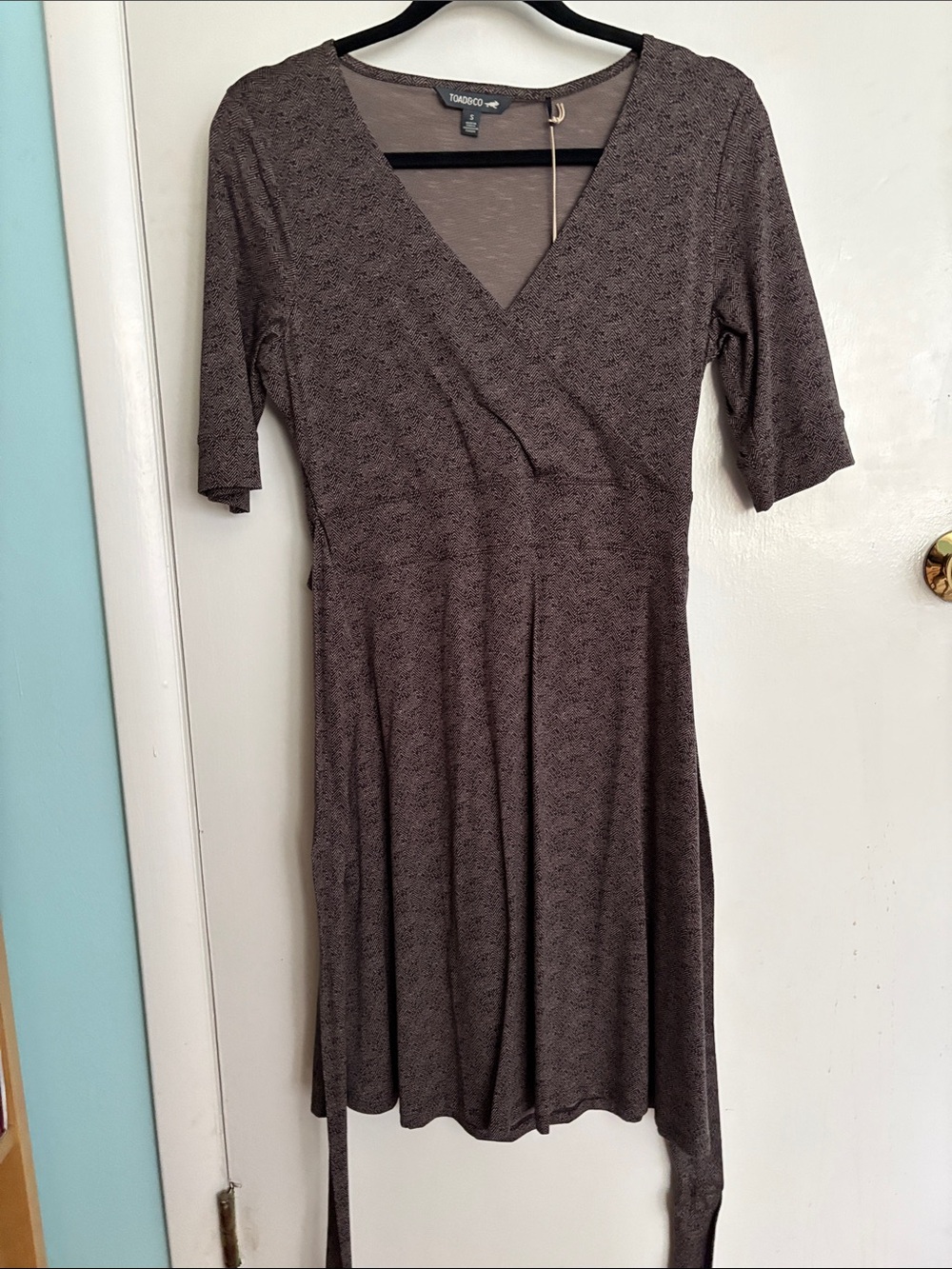 Toad&Co 36.5" Brown Wrap-Style Midi Dress